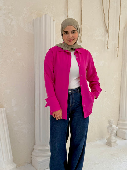 Petal Shirt – Magenta Fuchsiaa