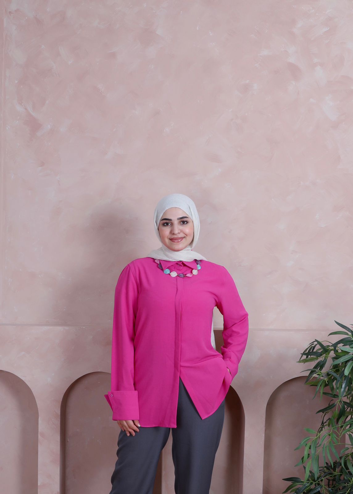 Petal Shirt – Magenta Fuchsiaa